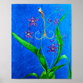 Poster Pássaro Orquídeo do Havaí Feliz