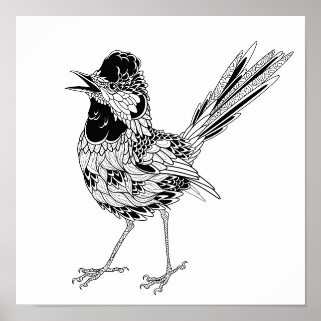 Pôster Pássaro - Tatuagem 2 (Frente)