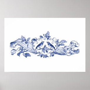 Poster Pássaros apaixonados