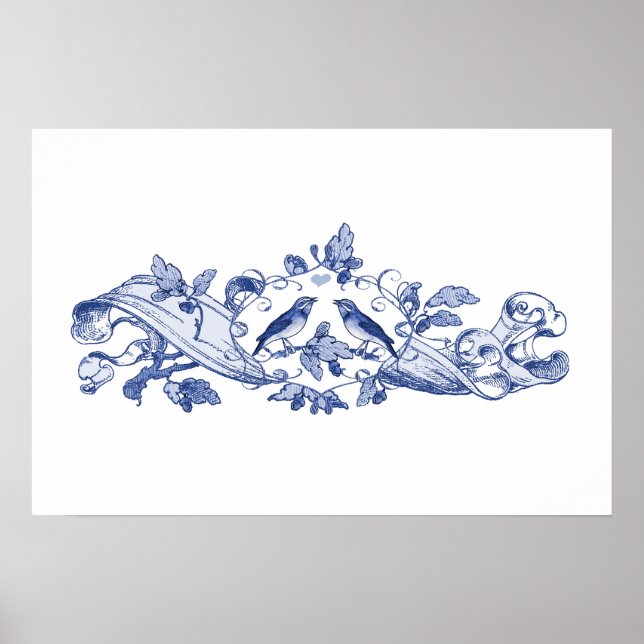 Poster Pássaros apaixonados (Frente)