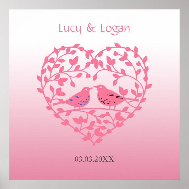 Poster Pássaros apaixonados (Frente)