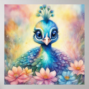 Poster Pássaros Arco-Íris Pavão 1