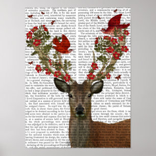 Poster Pássaros Deer and Love