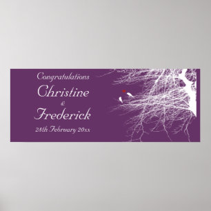 Pôster Pássaros do Amor 2, banner decorativo de casamento