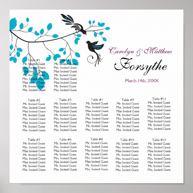 Pôster Pássaros do Amor Azul (Frente)