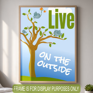 Poster Pássaros Em Uma Árvore Motivacional