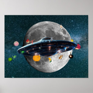 Poster Pássaros Irritados Lutando Contra Alienígenas