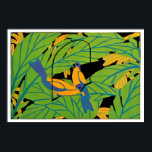 Pôster Pássaros Tropicais de Art Deco de Seguy<br><div class="desc">Eugène. Séguy era entomologista francês no Museum National d'Histoire Naturelle e membro da Academia Francesa de Ciências. Ele produziu uma série de impressões que fundiram as áreas de ciência e artes decorativas. Espécimes exóticos de borboletas, insetos e botânicos são representados em cores vibrantes e minúsculos detalhes científicos, muitas vezes ampliados...</div>