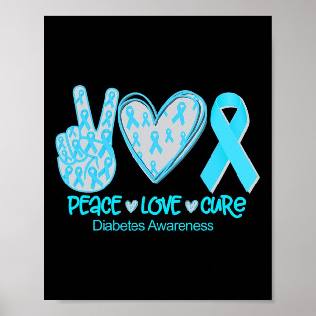 Poster Passe de Paz - Presente de Consciência da Diabetes (Frente)