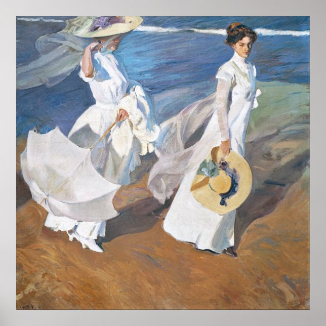 Poster Passeando ao longo da Costa Marítima, Joaquín Soro (Frente)