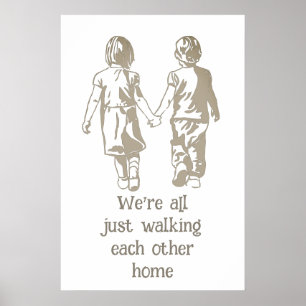 Poster Passeando uma à outra citação inspiracional domést