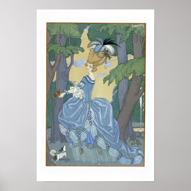 Pôster Passear na Floresta, ilustração de 'Fetes Galant' (Frente)