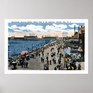 Poster Passeio à beira mar antigo de Atlantic City