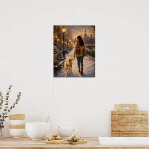 Poster Passeio Aconchegante numa Noite de Inverno com Min