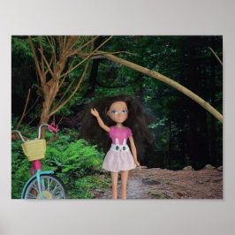 Poster Passeio de bicicleta para dentro da floresta