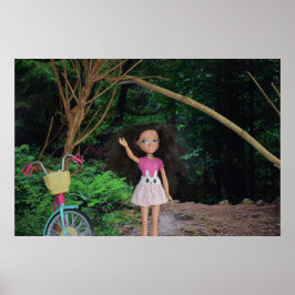 Poster Passeio de bicicleta para dentro da floresta