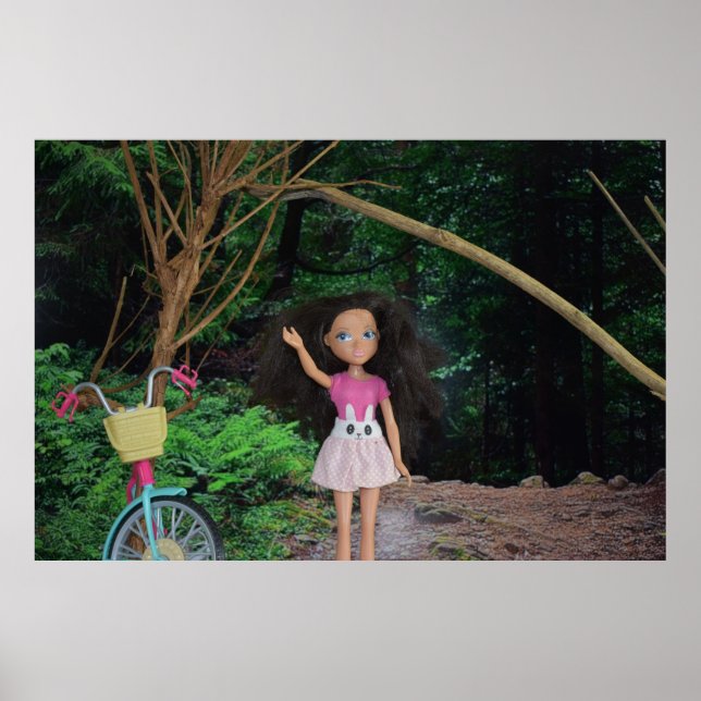 Poster Passeio de bicicleta para dentro da floresta (Frente)