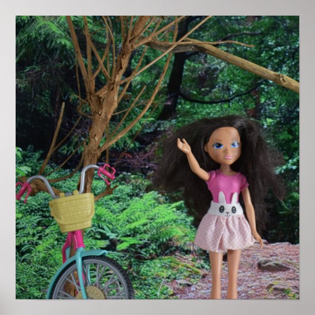 Poster Passeio de bicicleta pela floresta (Frente)