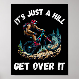 Poster Passeio de Bigfoot Mountain Bike Engraçado Sasquat