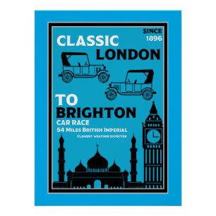 Pôster Passeio de Carros Antigos de Londres a Brighton