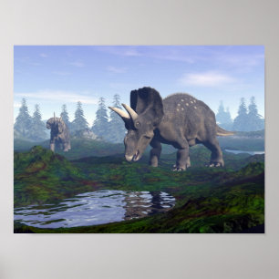 Poster Passeio de dois dinossauros de
