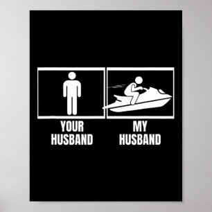 Poster Passeio de Jet Ski com Seu Marido Minha Esposa Mar