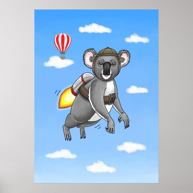 Poster Passeio de jetpack do Rocket Koala (Frente)