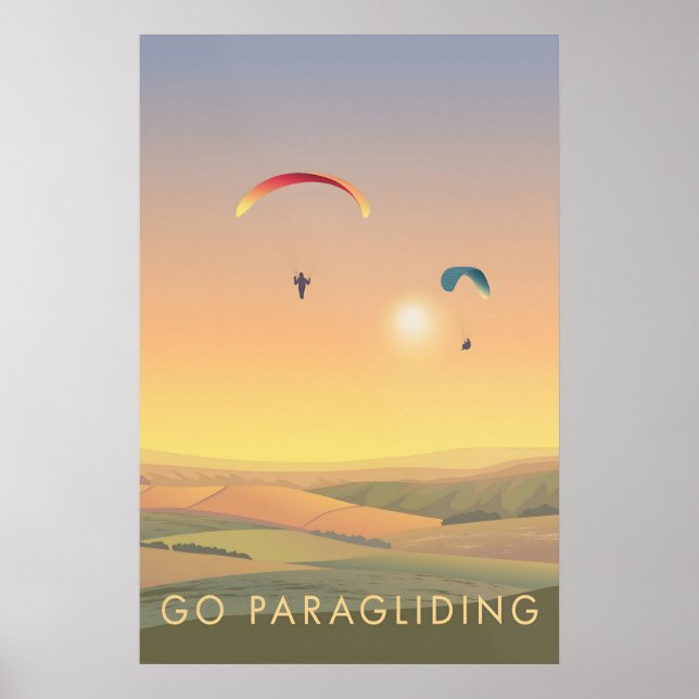 Poster Passeio de Parapente Cartaz de Viagens (Frente)