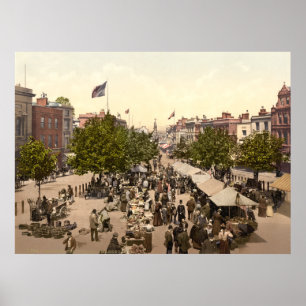 Pôster Passeio - dia de mercado, Taunton, Somerset,