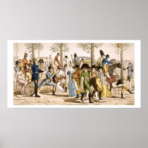 Pôster Passeio em Longchamps, 1802 (gravura)