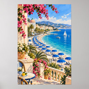 Poster Passeio Marítimo da Riviera Francesa e Parede de P