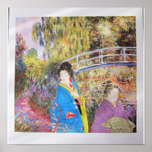 Poster Passeio pelo Jardim de Monet - colagem de arte