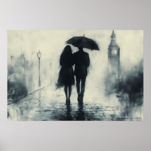 Poster Passeio Romântico na Chuva sob o Big Ben