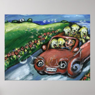 Poster Passeio Wheaten do carro do canto