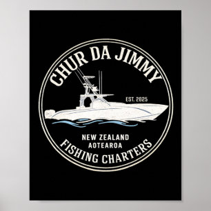 Poster Passeios de Pesca CHUR DA JIMMY Vintage