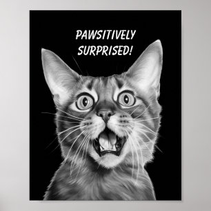 Poster PASSIVAMENTE SURPREENDIDO! Gato Louco Engraçado
