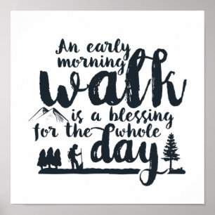 Poster Passo da Manhã da Cotação de Caminhada Inspirac
