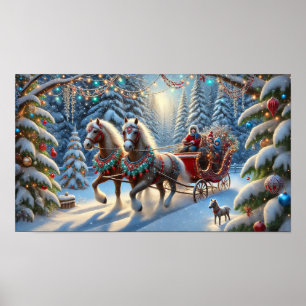 Poster Passo de inverno da Floresta Leve