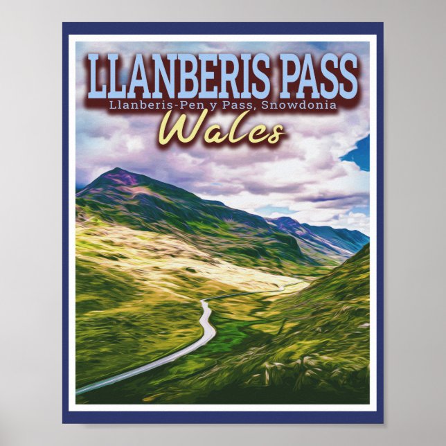 POSTER PASSO DE LLANBERIS - SNOWDÔNIA - WALES DO NORTE (Frente)