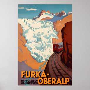 Poster Passo de Montanha Estreito Furka Oberalp Suíça