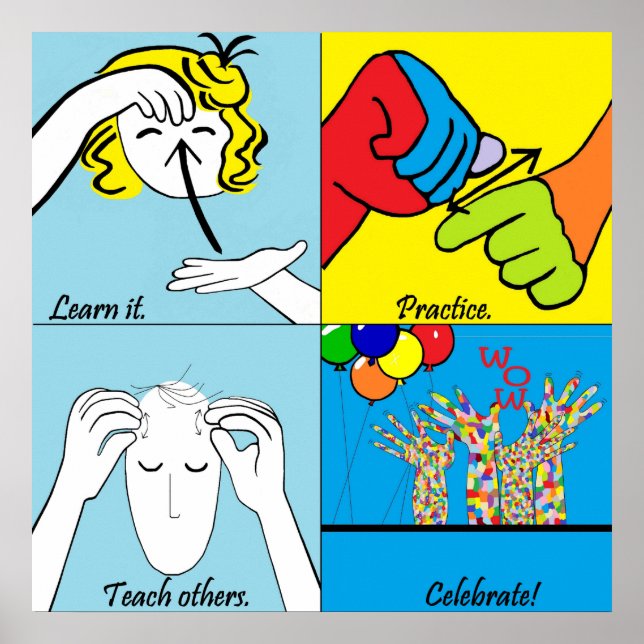 Pôster Passos ASL para o sucesso (Frente)