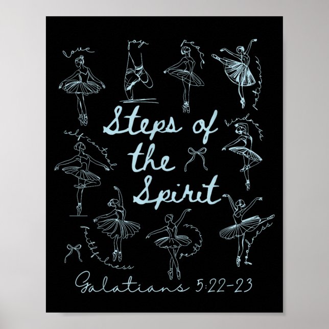 Poster Passos Cristãos De Srit Versículo Da Bíblia Bailar (Frente)
