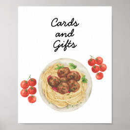 Poster Pasta Baby shower Cards & Gifts