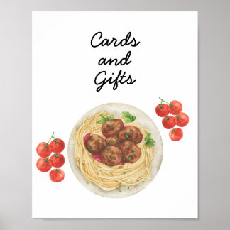 Poster Pasta Baby shower Cards & Gifts