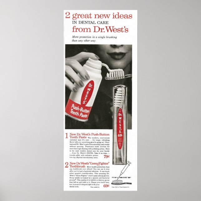 Poster Pasta de dente Ocidental de 1958 (Frente)