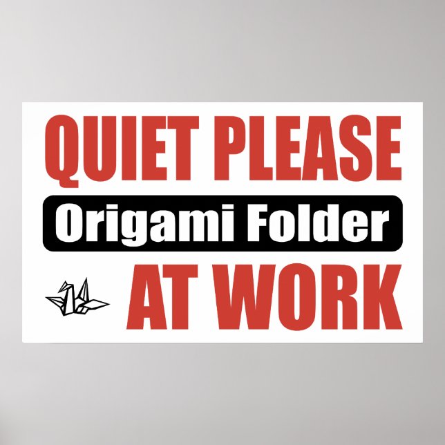 Poster Pasta de Origami Silenciosa no Trabalho (Frente)