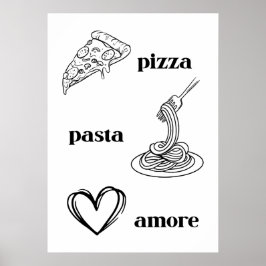 Poster Pasta de pizza e Amore