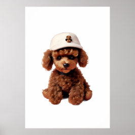 Poster Pasta de Poodle em Xícara de Chá Branca
