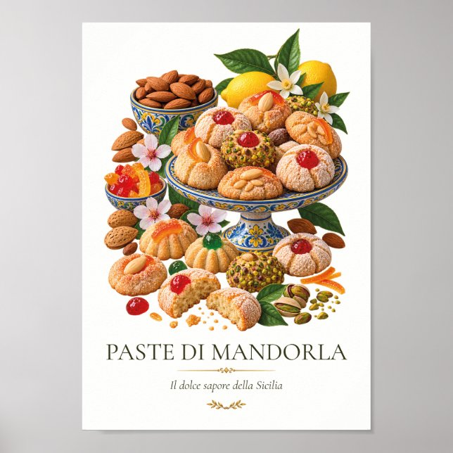 Poster Paste di Mandorla – Vintage Italian Dessert (Frente)