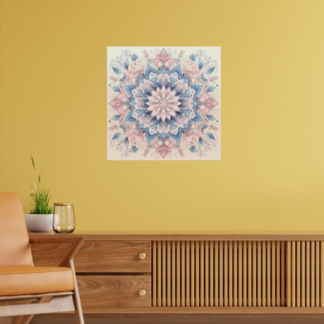Poster Pastel Arabesque Mandala Art (Sala de Estar 2)